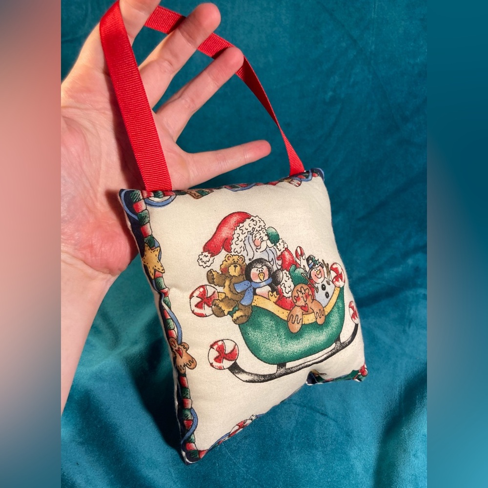 Christmas Santa Display Plush Wall Door Pillow Decor Vintage